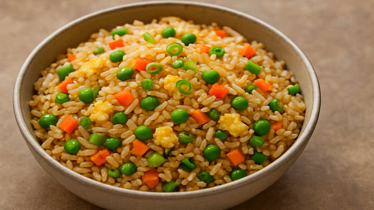 Egg Fried Rice served with spring onions